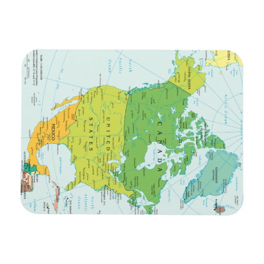 北米地図 マグネット (横)