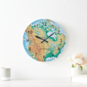 北米地図 ラージ壁時計 (ホーム)