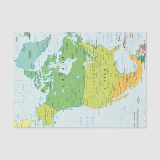 北米地図 薄葉紙 (正面)