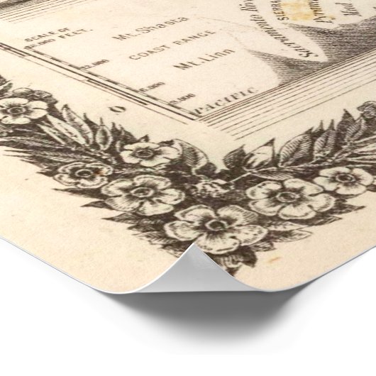 北米地図（1859年） ポスター (角)