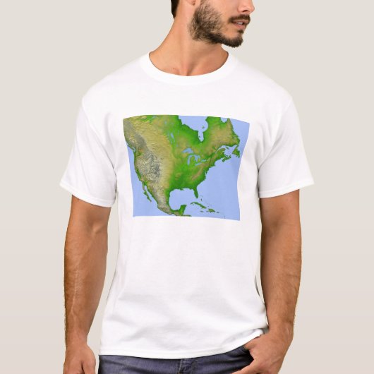 北米地形図 Tシャツ (正面)