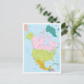 北米大陸の詳細地図 ポストカード (スタンド正面)