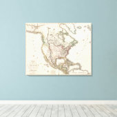北米彫刻地図 キャンバスプリント (インサイチュ (ウッドフロア))