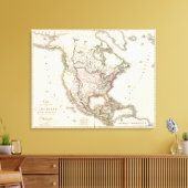 北米彫刻地図 キャンバスプリント (インサイチュ (リビング))