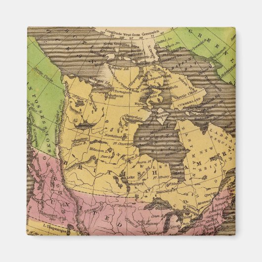 北米手彩色地図 マグネット (正面)