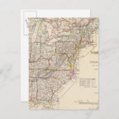 北米指数の地図 ポストカード (正面/裏面)