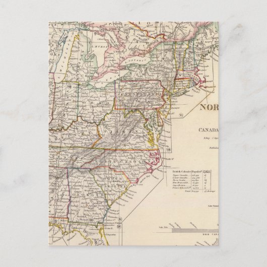 北米指数の地図 ポストカード (正面)