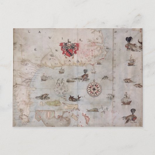 北米東部の地図 ポストカード (正面)