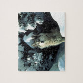 北米産の木の狼の雪 ジグソーパズル (縦)