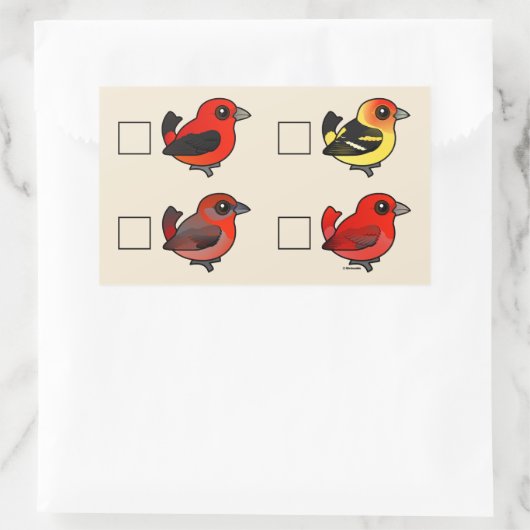 北米産タネガーのチェックリスト 長方形シール (バッグ)