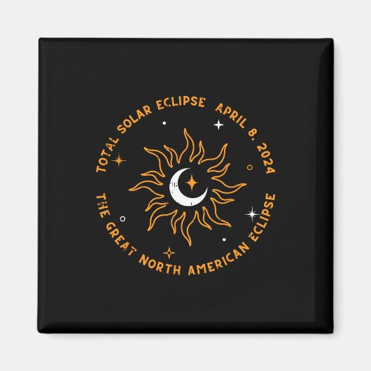 北米素晴らし皆既食太陽の4月 マグネット (正面)