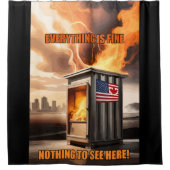 北米統一:立ち上がる煙 シャワーカーテン (正面)