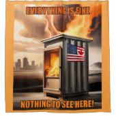 北米統一：立ち上がる煙 シャワーカーテン (正面)