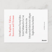 北米聖人祈りの言葉カード ポストカード (裏面)