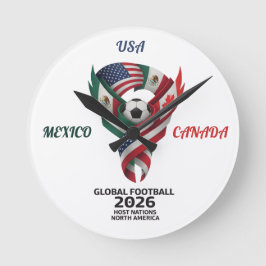 北米2026年ワールドカップ 壁掛け時計 ラウンド壁時計