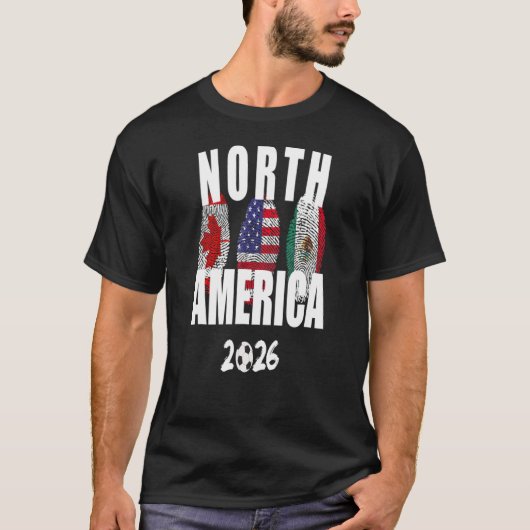 北米2026 Canada Usaメキシコサッカー Tシャツ (正面)