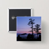 北米、カナダ、バンクーバー島、樹木 缶バッジ (正面&裏面)