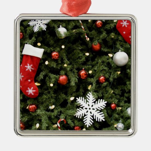 北米.ツリー上のクリスマスの装飾。2 メタルオーナメント (正面)