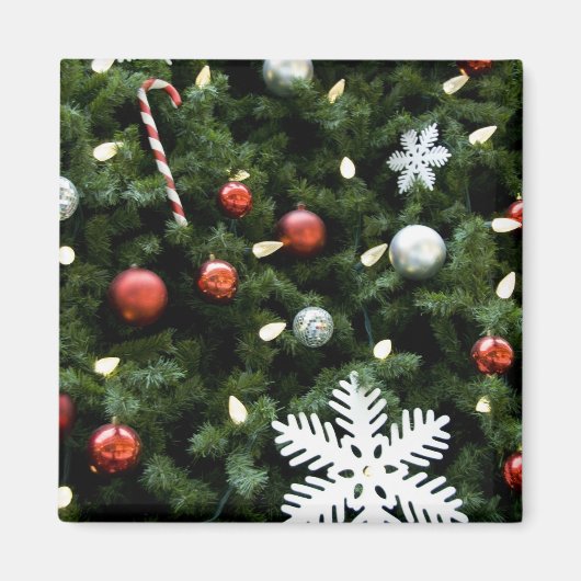 北米.ツリー上のクリスマスの装飾。4 マグネット (正面)