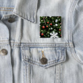 北米.ツリー上のクリスマスの装飾。4 缶バッジ (インサイチュ)