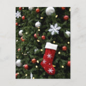 北米。ツリー上のクリスマスの装飾。5 シーズンポストカード (正面)