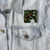 北米。ツリー上のクリスマスの飾り。4 缶バッジ (インサイチュ)