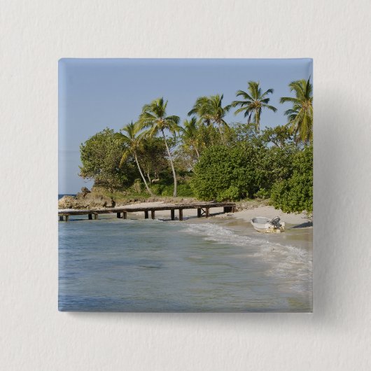 北米、ドミニカリブのカ共和国。 缶バッジ (正面)