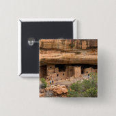 北米、米国、コロラド州。クリフ住居 缶バッジ (正面&裏面)