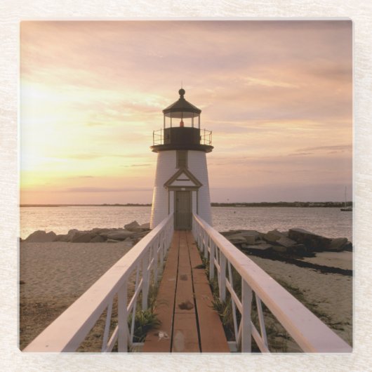 北米、米国、マサチューセッツ、ナンタケット4 ガラスコースター (正面)