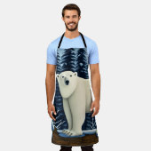 北素晴らしの白い熊 エプロン (着用した状態)