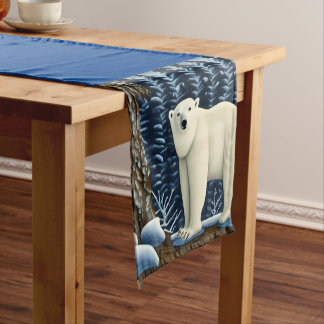 北素晴らしの白い熊 ショートテーブルランナー