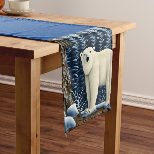 北素晴らしの白い熊 ショートテーブルランナー (インサイチュ)