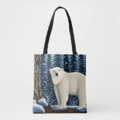 北素晴らしの白い熊 トートバッグ (正面)