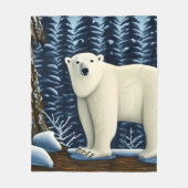 北素晴らしの白い熊 フリースブランケット (正面)