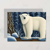北素晴らしの白い熊 ポストカード (正面/裏面)