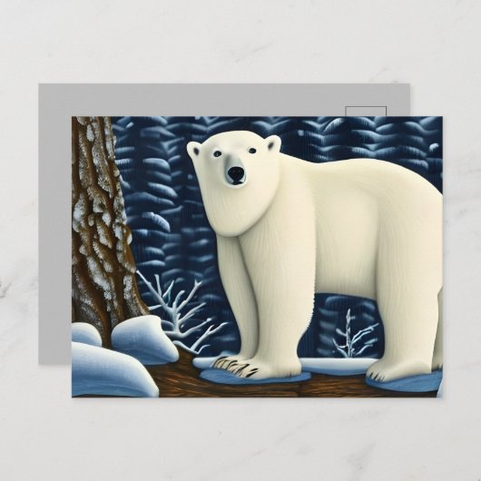 北素晴らしの白い熊 ポストカード (正面/裏面)