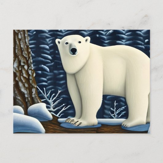 北素晴らしの白い熊 ポストカード (正面)