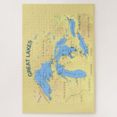 北素晴らしアメリカの湖の地図20x30 ジグソーパズル (縦)