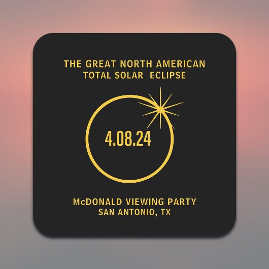 北素晴らし米太陽の皆既食04.08.24 スクエアペーパーコースター