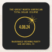 北素晴らし米太陽の皆既食04.08.24 スクエアペーパーコースター (正面)