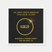 北素晴らし米太陽の皆既食04.08.24 スタンダードカクテルナプキン (正面)