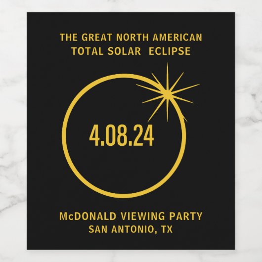 北素晴らし米太陽の皆既食04.08.24 ワインラベル (シングルラベル)