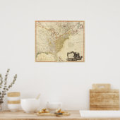 北統一されたアメリカ州地図 ポスター (キッチン)