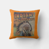 北西のインディアン-インディアンの酋長及びテント小屋 クッション (裏面)