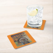 北西のインディアン-インディアンの酋長及びテント小屋 スクエアペーパーコースター (インサイチュ)