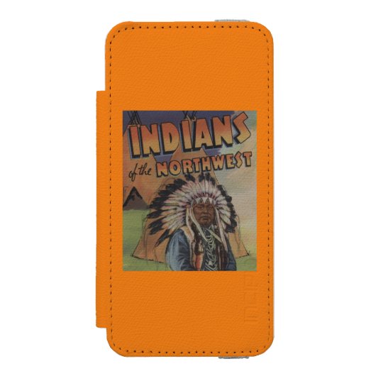 北西のインディアン-インディアンの酋長及びテント小屋 INCIPIO iPhoneウォレットケース (フォリオ 正面)