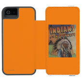 北西のインディアン-インディアンの酋長及びテント小屋 INCIPIO iPhoneウォレットケース (フォリオオープン)