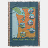 北西のピーク- 5つの山 スローブランケット (正面縦)