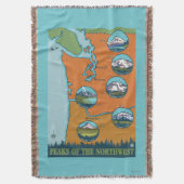 北西のピーク- 5つの山 スローブランケット (正面縦)