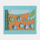 北西のピーク- 5つの山 フリースブランケット (正面(横))